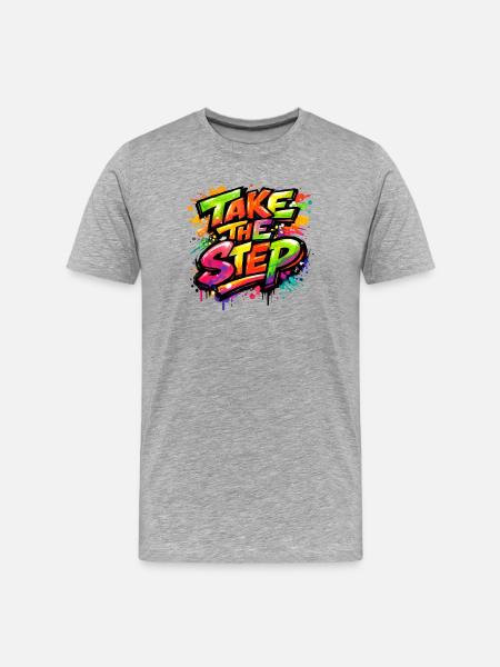Take_the_Step - Men's Premium Organic T-Shirt - heather grey