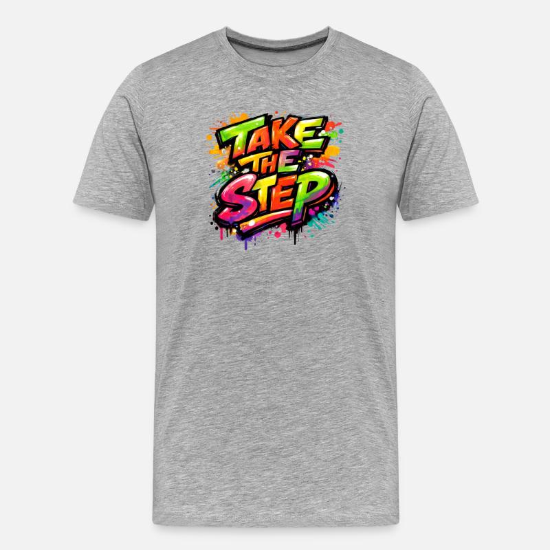 Take_the_Step - T-shirt bio Premium Homme - gris chiné