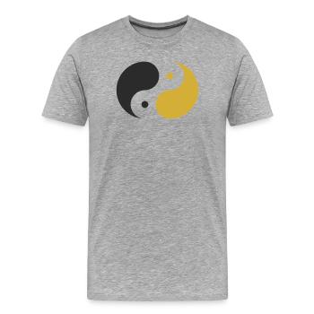 Yin & Yang - Men's Premium Organic T-Shirt - heather grey - Front - Damien (186cm)