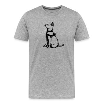 Chien de berger - T-shirt bio Premium Homme - gris chiné - Devant - Damien (186cm)