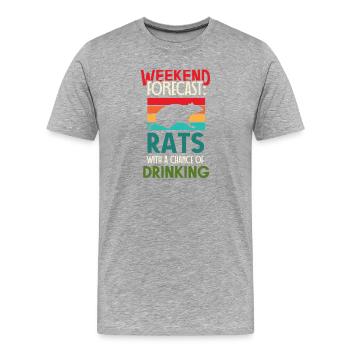 Rat, rat de maison, propriétaire de rats, amoureux des rats - T-shirt bio Premium Homme - gris chiné - Devant - Damien (186cm)