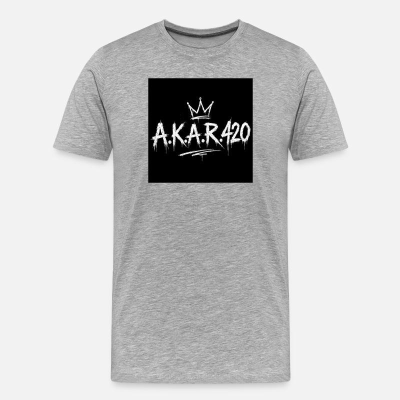 AKAR420 Graffiti Krone - Männer Premium Bio T-Shirt - Grau meliert