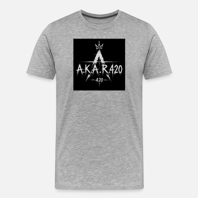 A.K.A.R.420 Krone Logo - Männer Premium Bio T-Shirt - Grau meliert