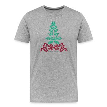 Rooted energy - Men's Premium Organic T-Shirt - heather grey - Front - Damien (186cm)