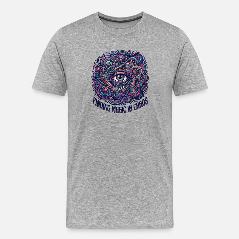 Magic Chaos - Männer Premium Bio T-Shirt - Grau meliert