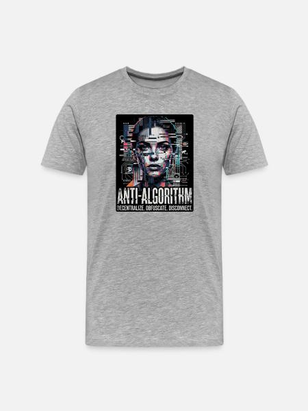 Anti Algorithme - T-shirt bio Premium Homme - gris chiné