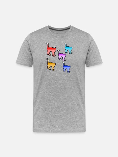 félin - T-shirt bio Premium Homme - gris chiné