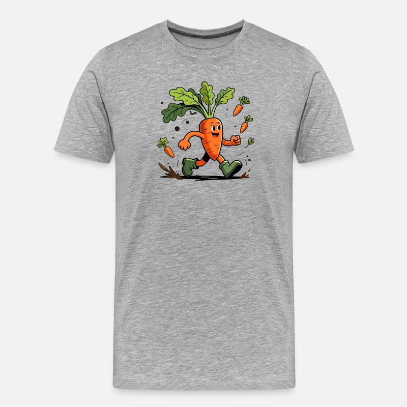 Spaßiger dynamischer Karottengärtner - Männer Premium Bio T-Shirt - Grau meliert