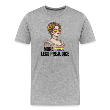 LGBTQ Pride Month - More Pride Less Prejudice - Men's Premium Organic T-Shirt - heather grey - Front - Damien (186cm)