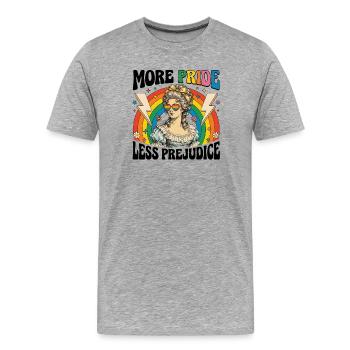 Pride Month LGBTQ - More Pride Less Prejudice - Men's Premium Organic T-Shirt - heather grey - Front - Damien (186cm)