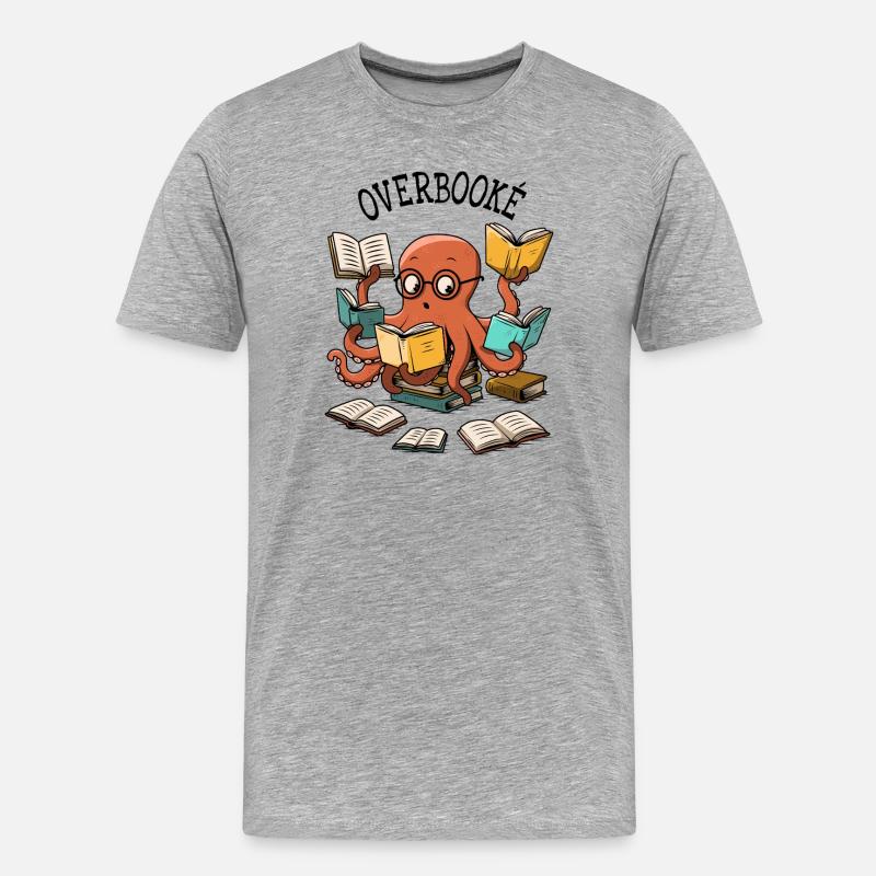 Überbucht - Männer Premium Bio T-Shirt - Grau meliert