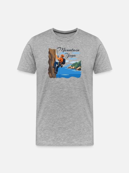 Mountaineering: The Mountain Yoga - Men's Premium Organic T-Shirt - heather grey