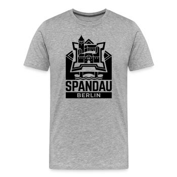 Berlin Spandau Zitadelle Silhouette Wahrzeichen - Männer Premium Bio T-Shirt - Grau meliert - Vorne - Damien (186cm)