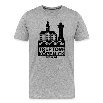 treptow köpenick silhouette berlin - Männer Premium Bio T-Shirt - Grau meliert - Vorne - Damien (186cm)
