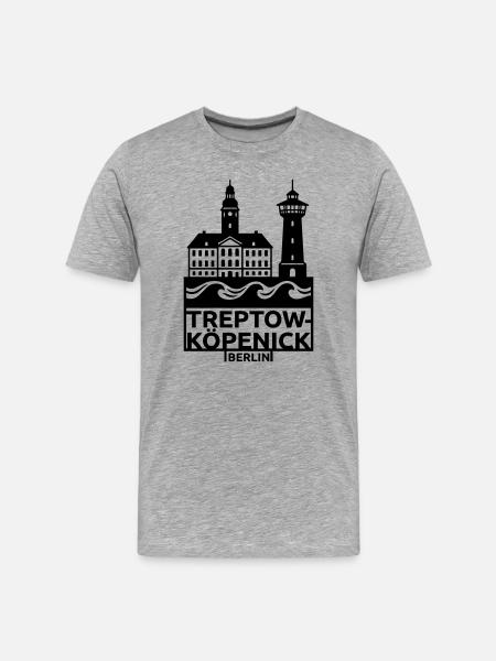 treptow köpenick silhouette berlin - Männer Premium Bio T-Shirt - Grau meliert