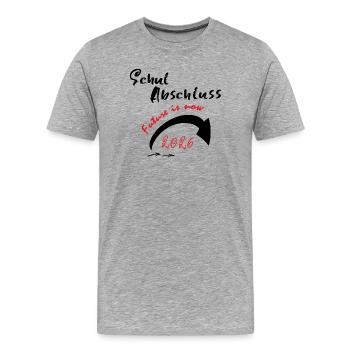 Schulabschluss Zukunft ist jetzt  - Männer Premium Bio T-Shirt - Grau meliert - Vorne - Damien (186cm)