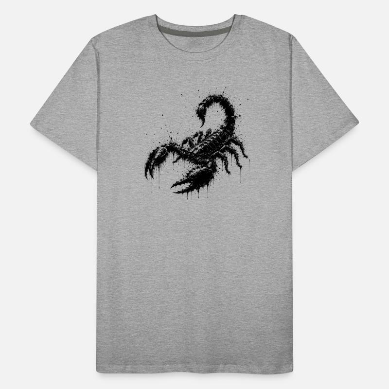 Black Scorpion Splatter Art Men's Premium Organic T-Shirt