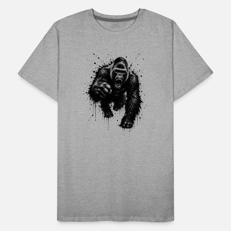 Dark Gorilla Spray Print Men's Premium Organic T-Shirt