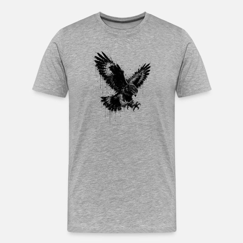 Éclaboussures d’aigle - T-shirt bio Premium Homme - gris chiné