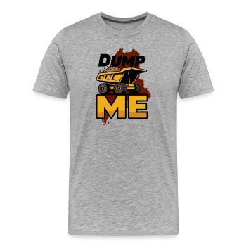 Dump Me : Graphique audacieux de camion-benne - T-shirt bio Premium Homme - gris chiné - Devant - Damien (186cm)