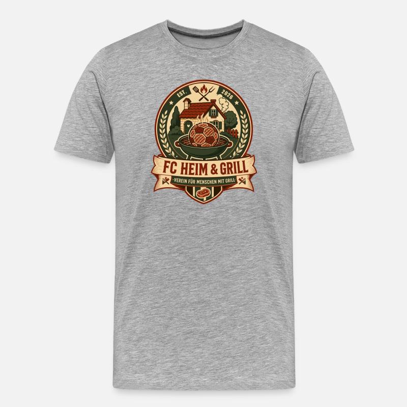 FC Heim & Grill - Männer Premium Bio T-Shirt - Grau meliert