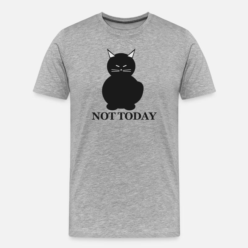 Nicht heute Katzen-Silhouette - Männer Premium Bio T-Shirt - Grau meliert