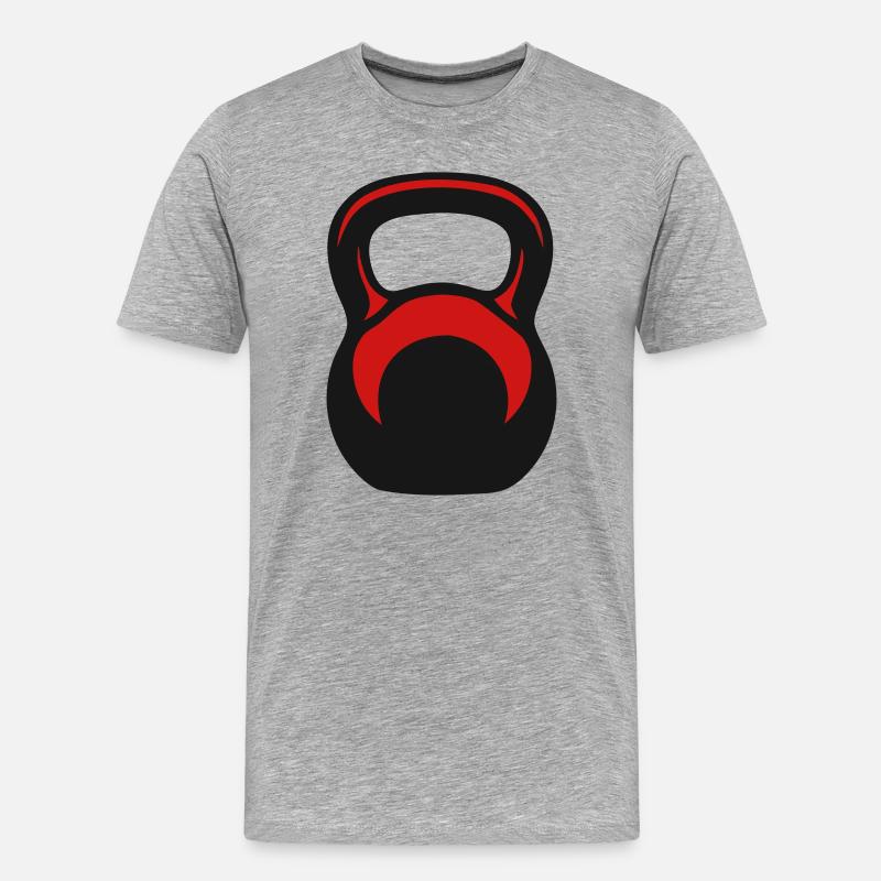 Kettlebell Kettlebell Vector - T-shirt bio Premium Homme - gris chiné