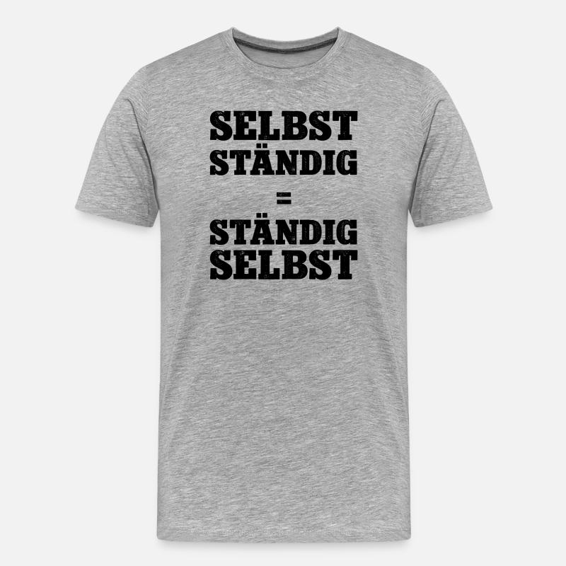 Selbstständig Selbstständigkeit Chef Werden Firma - Men's Premium Organic T-Shirt - heather grey