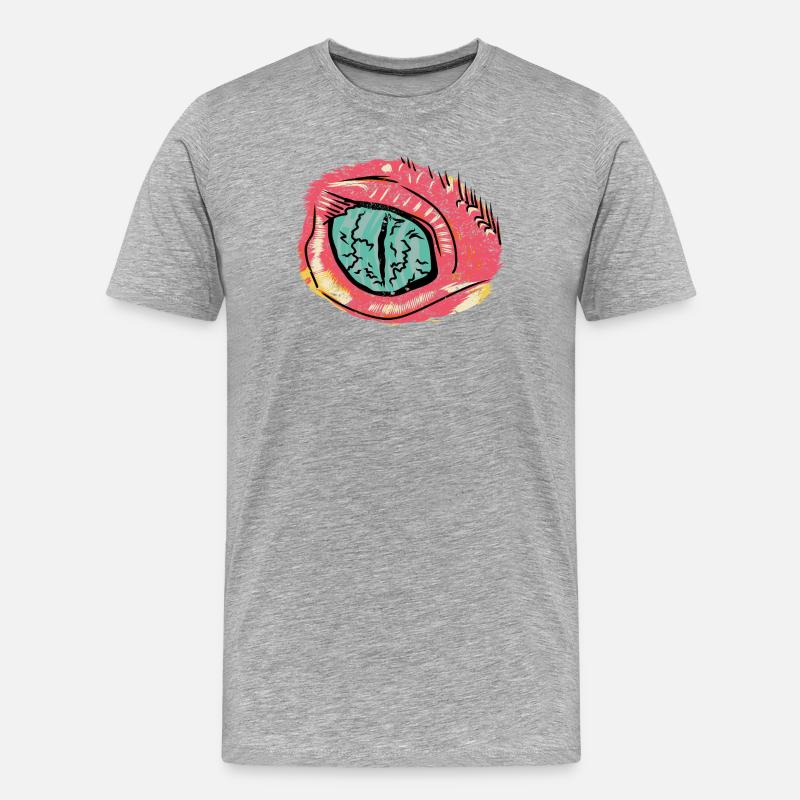 Bindehautentzündung im Pop-Art-Stil - Männer Premium Bio T-Shirt - Grau meliert