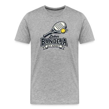 Lieber Bandeja Als Auszeit - Männer Premium Bio T-Shirt - Grau meliert - Vorne - Damien (186cm)