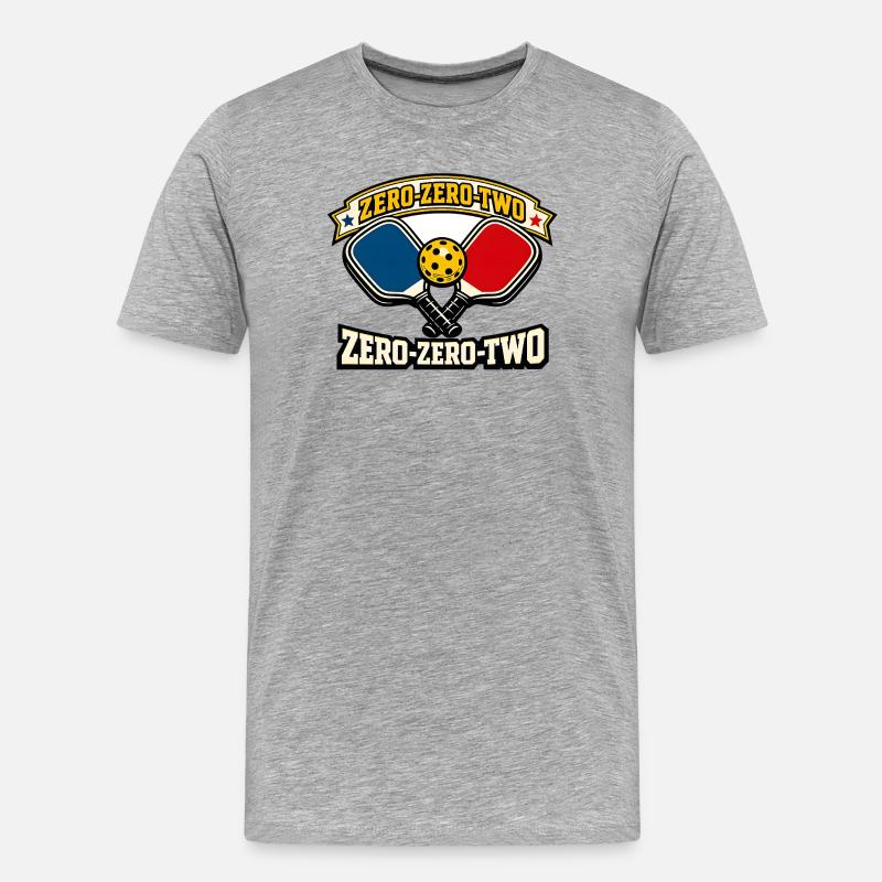 Zero-Zero-Two Paddelball Emblem - Männer Premium Bio T-Shirt - Grau meliert