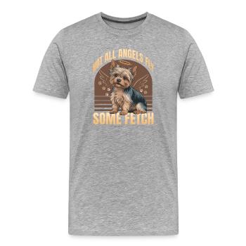 Yorkshire Terrier Yorkshire Race de chien Yorkshire - T-shirt bio Premium Homme - gris chiné - Devant - Damien (186cm)