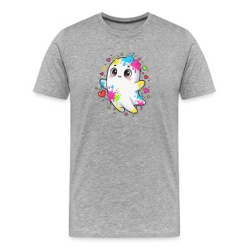 Colourful spirit of colour - Men's Premium Organic T-Shirt - heather grey - Front - Damien (186cm)