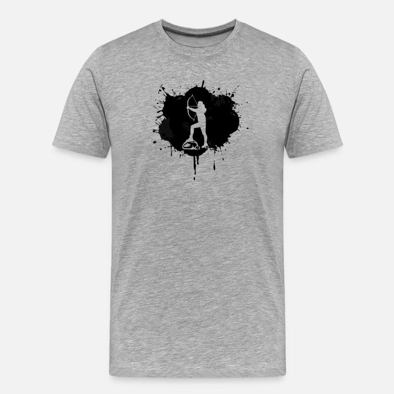 Bogenschütze - Männer Premium Bio T-Shirt - Grau meliert