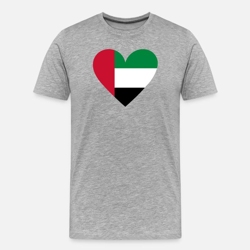 UAE Heart - Männer Premium Bio T-Shirt - Grau meliert