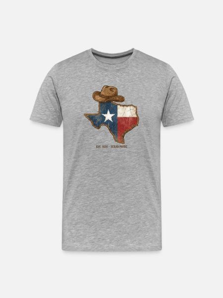 Texas Pride with cowboy hat - Men's Premium Organic T-Shirt - heather grey