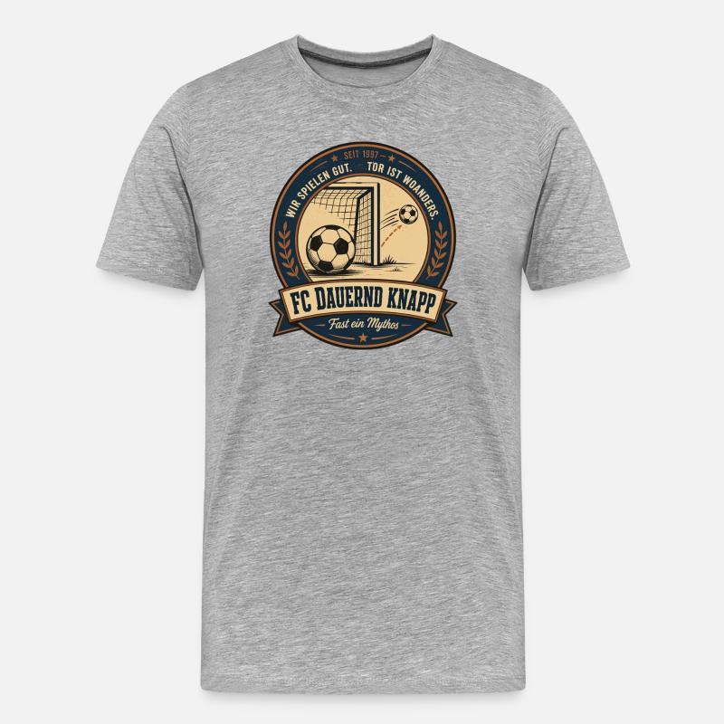 FC Dauernd Knapp - Männer Premium Bio T-Shirt - Grau meliert