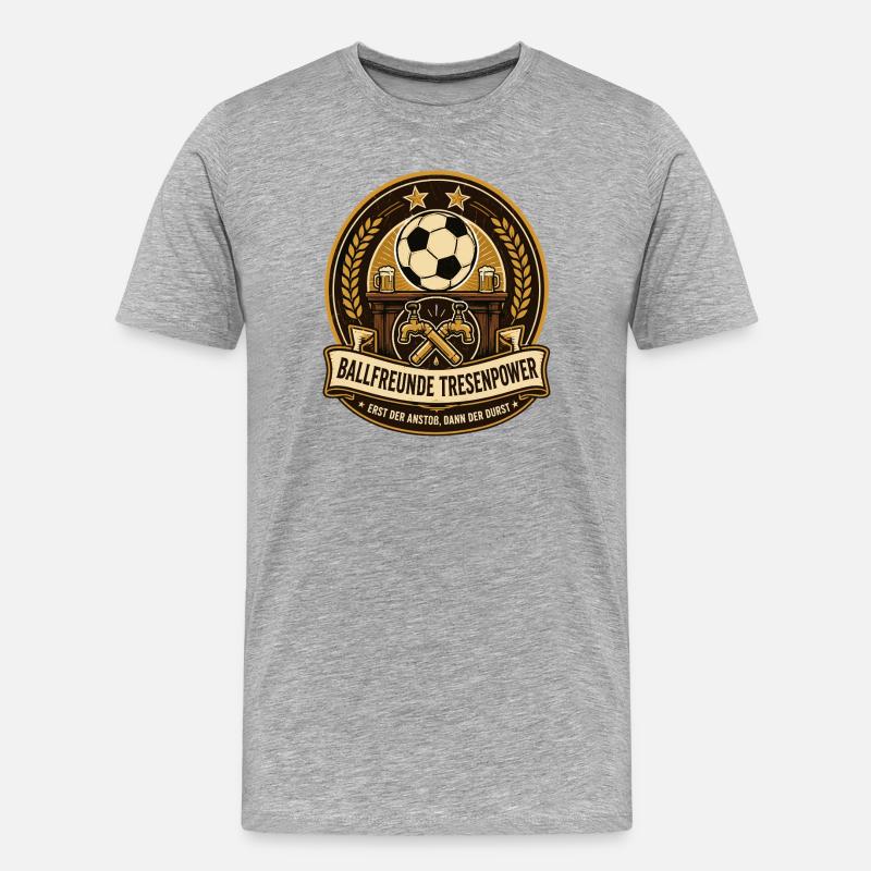 Ballfreunde Tresenpower - Männer Premium Bio T-Shirt - Grau meliert
