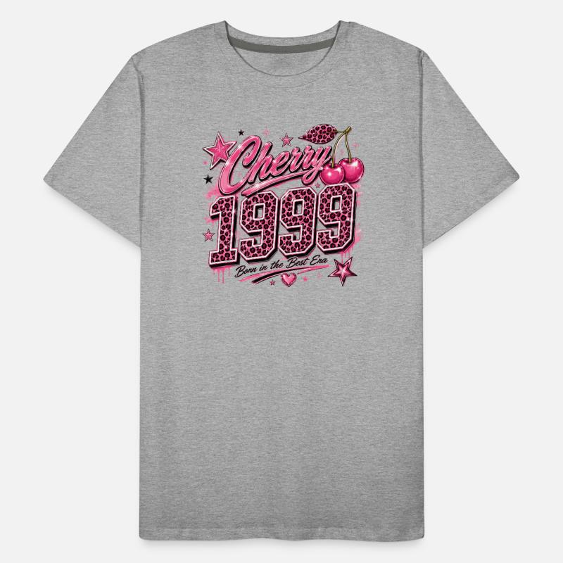 Cherry 1950's Leopard Pink Men's Premium Organic T-Shirt