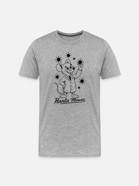Hanta Mouse Retro Cartoon Design - Men's Premium Organic T-Shirt - heather grey