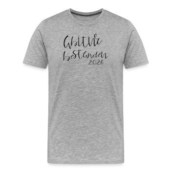 Abitur passed - Men's Premium Organic T-Shirt - heather grey - Front - Damien (186cm)