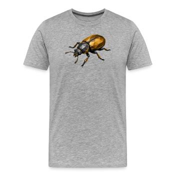 Geometrisches Low-Poly Insekt - Männer Premium Bio T-Shirt - Grau meliert - Vorne - Damien (186cm)