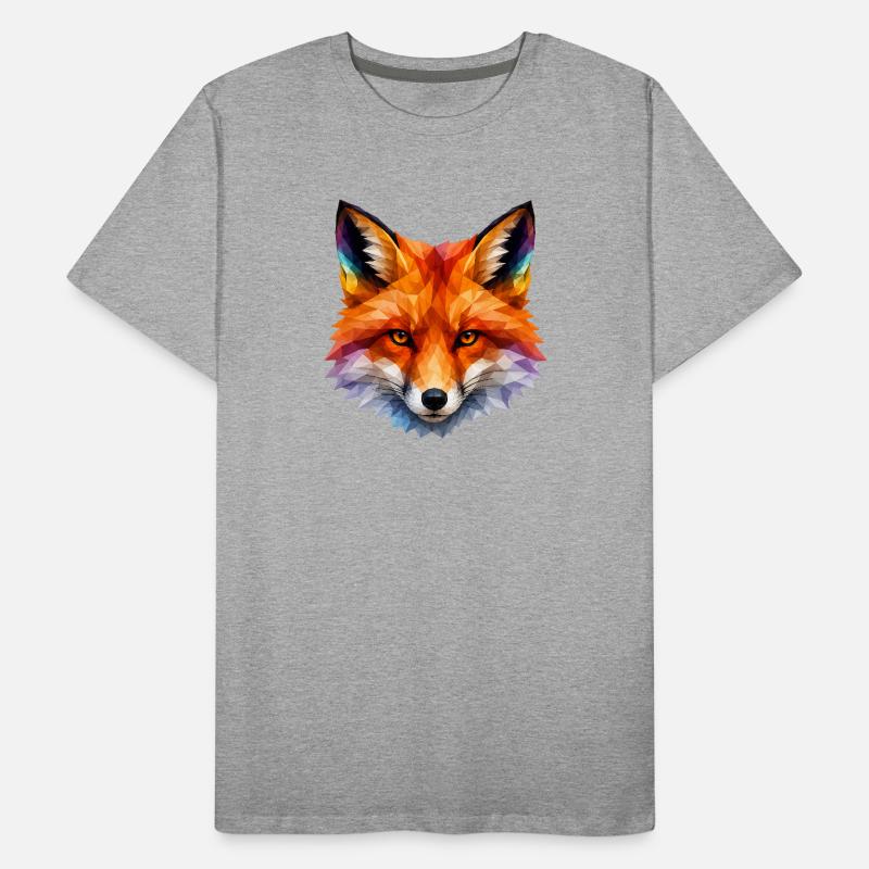 Farbiger Polygonfuchs Kopf Männer Premium Bio T-Shirt