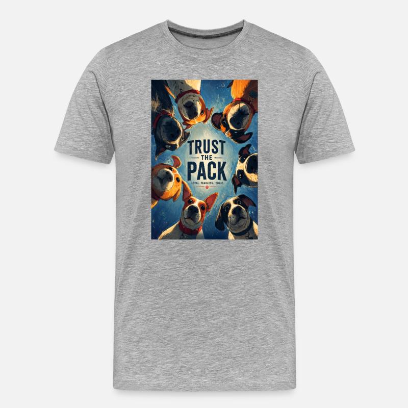 Vertraue dem Rudel. - Männer Premium Bio T-Shirt - Grau meliert