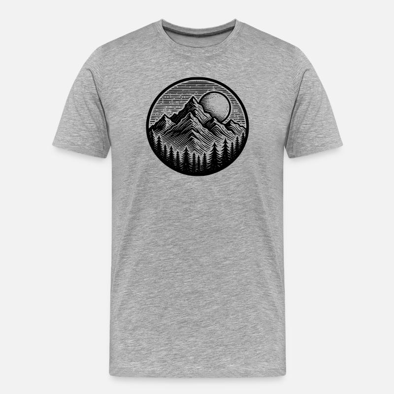 Mountaindesign - Männer Premium Bio T-Shirt - Grau meliert