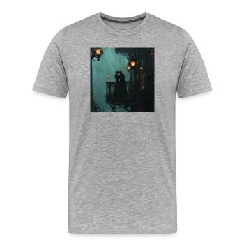 Dampfschloss der Zweisamkeit - Männer Premium Bio T-Shirt - Grau meliert - Vorne - Damien (186cm)