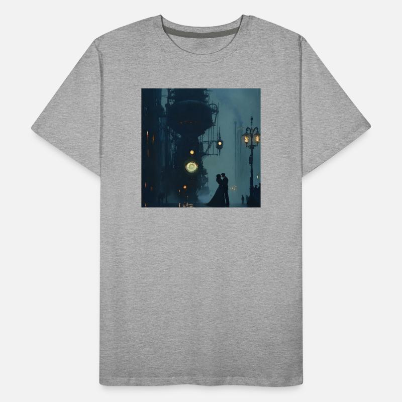 Romance sur un bateau à vapeur dans le brouillard T-shirt bio Premium Homme
