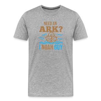 Need an Ark? I Noah Guy - Men's Premium Organic T-Shirt - heather grey - Front - Damien (186cm)