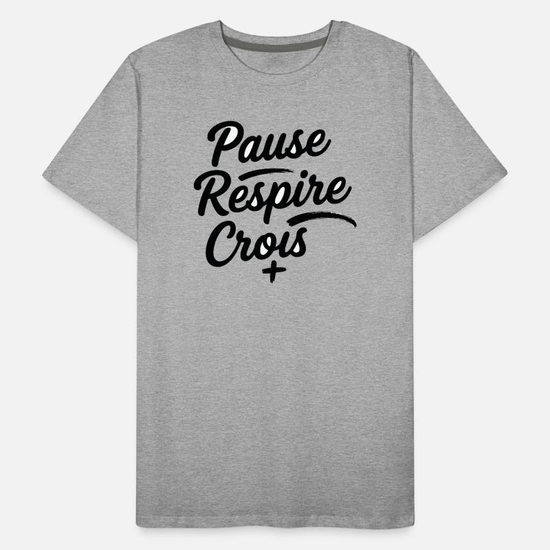 Pause Respire Crois Script T-shirt bio Premium Homme