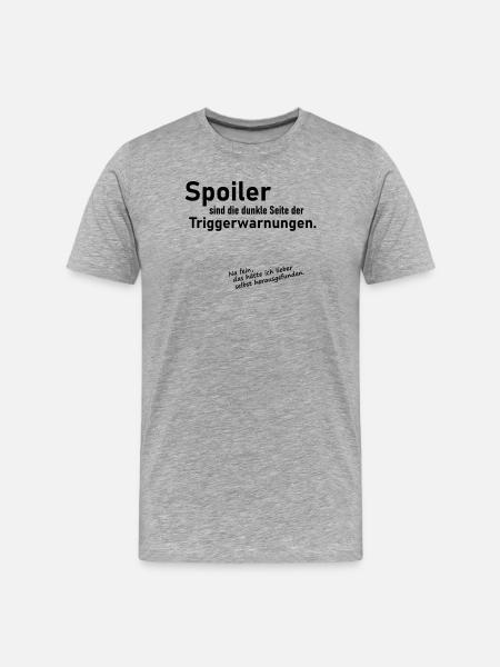 Trigger Spoiler - Männer Premium Bio T-Shirt - Grau meliert